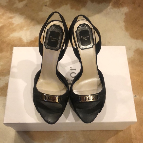 CHRISTIAN DIOR - Diorissimo heel in black/silver - Picture 1 of 5